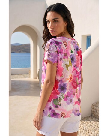 Roman Floral Sparkle Top