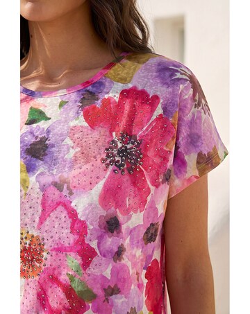 Roman Floral Sparkle Top