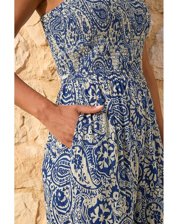 Roman Paisley Print Cropped Jumpsuit