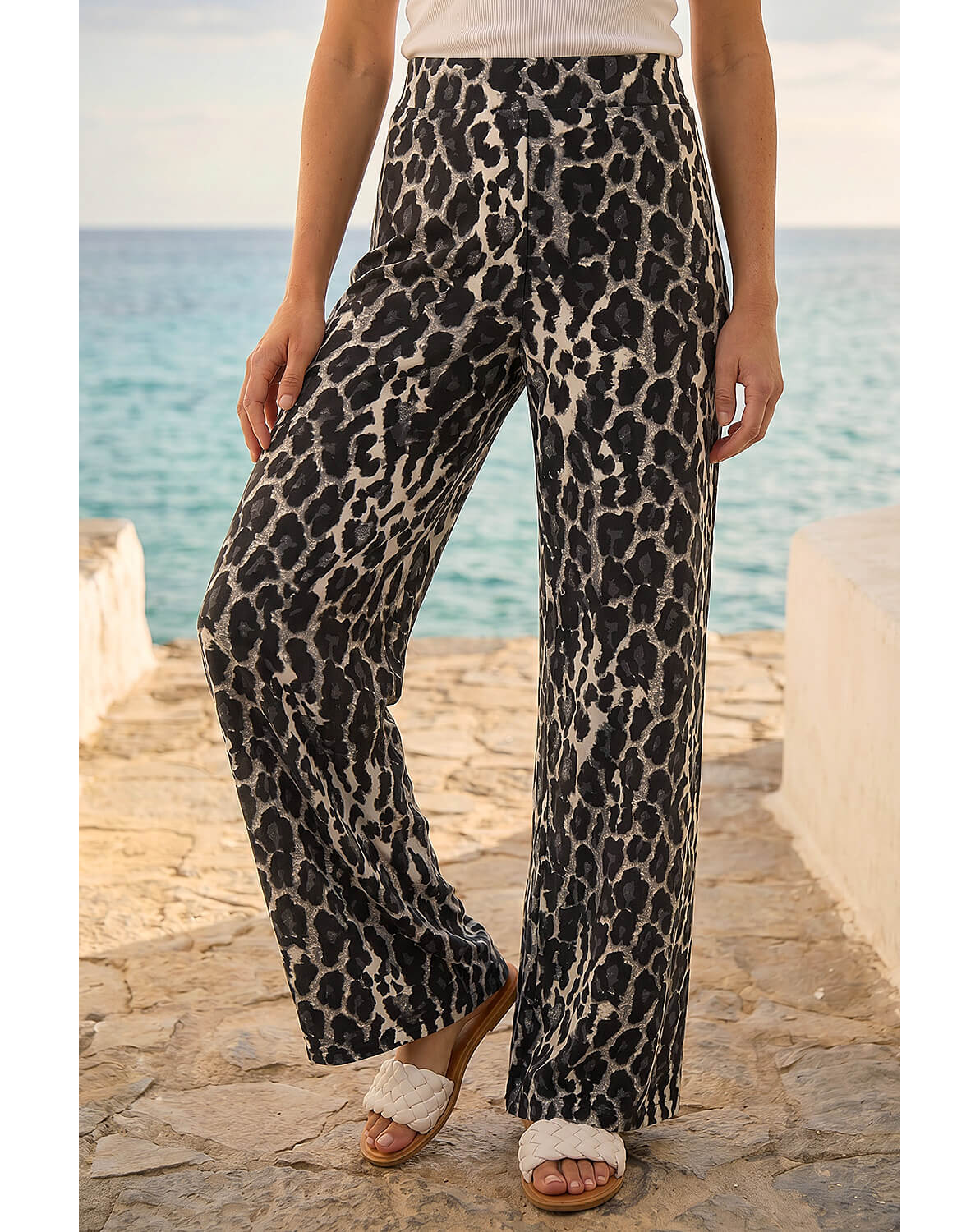 Roman Animal Print Stretch Trouser
