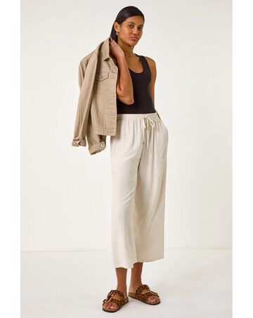 Roman Cropped Linen Blend Trouser