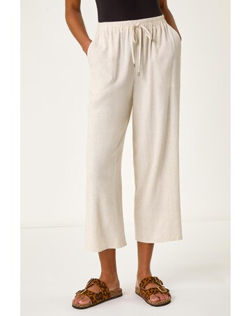 Roman Cropped Linen Blend Trouser