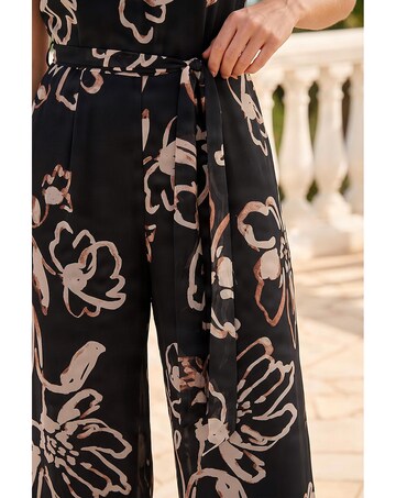 Roman Floral Print Chiffon Jumpsuit