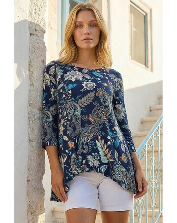 Roman Paisley Hanky Stretch Tunic Top