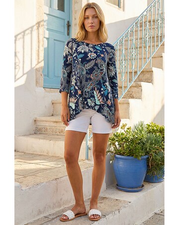 Roman Paisley Hanky Stretch Tunic Top