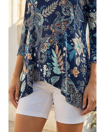 Roman Paisley Hanky Stretch Tunic Top