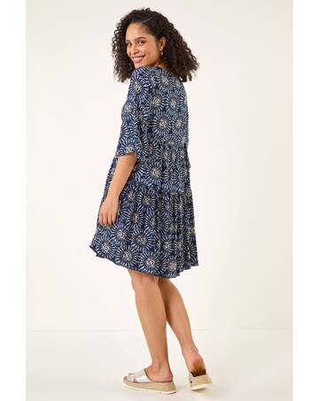 Roman Geo Lace Detail Smock Dress
