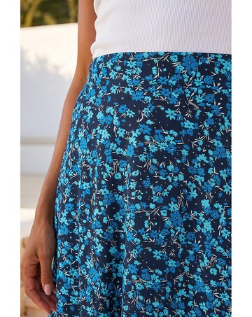 Roman Floral Stretch Skater Skirt