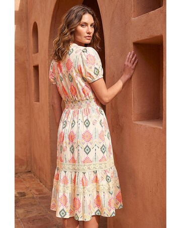 Roman Petite Abstract Frill Midi Dress