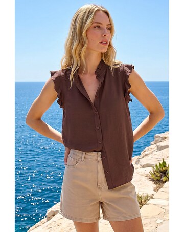 Roman Frill Sleeve Blouse