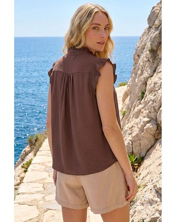 Roman Frill Sleeve Blouse