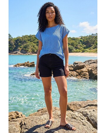 Roman Lace Overlay Stretch Top