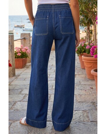 Roman Cotton Stretch Wide Leg Jean