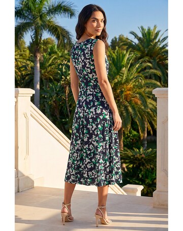 Roman Floral Twist Front Dress