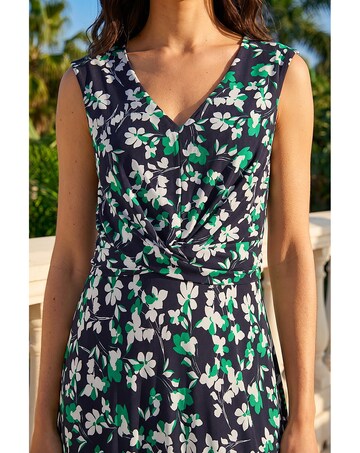 Roman Floral Twist Front Dress