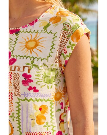 Roman Fruit Print Shell Top