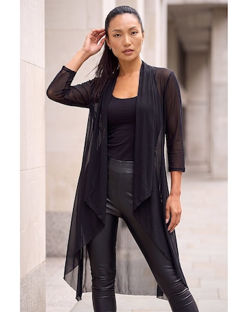 Roman 3/4 Sleeve Mesh Longline KimoFALSE
