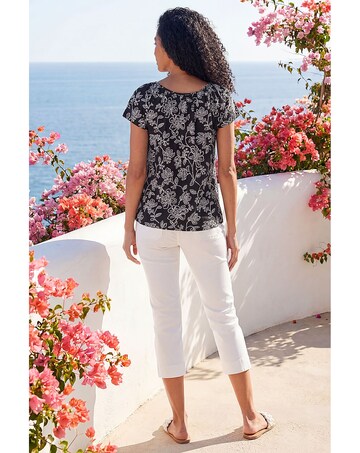 Roman Textured Print V-Neck Vest Top