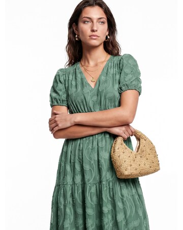Lovedrobe Floral Burnout Midi Dress