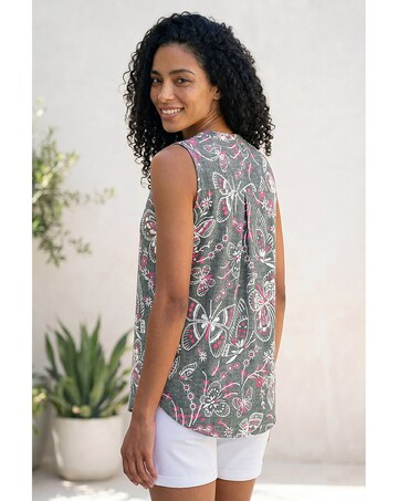 Roman Textured Print Vest Top