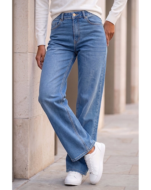 Roman Petite Wide Leg Jeans