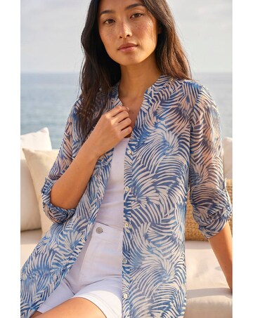 Roman Petite Leaf Print Longline Shirt
