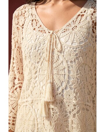 Roman Crochet Tie Front Knit Tunic