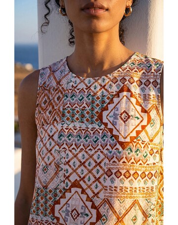 Roman Patchwork Geometric Vest Top