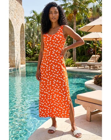 Roman Lemon Print Midi Dress