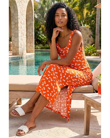 Roman Lemon Print Midi Dress