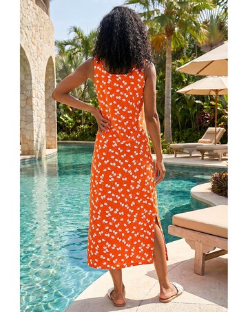Roman Lemon Print Midi Dress