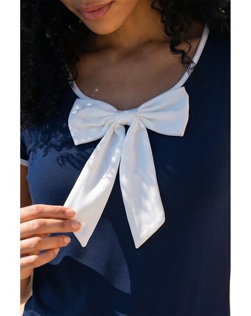 Roman Bow Front Stretch Top