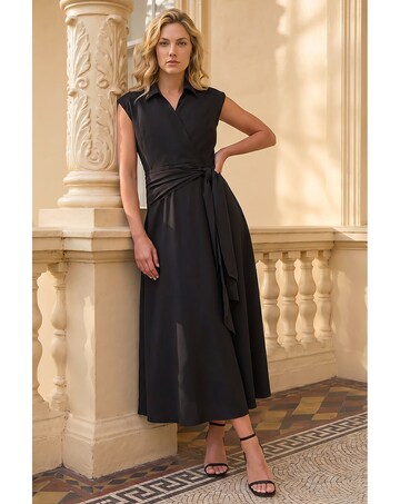Roman Fit and Flare Tie Dress