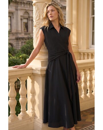 Roman Fit and Flare Tie Dress