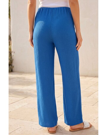 Roman Petite Wide Leg Textured Trouser