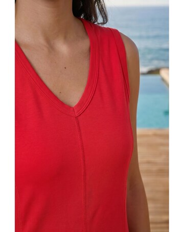 Roman Sleeveless V-Neck Midi Dress