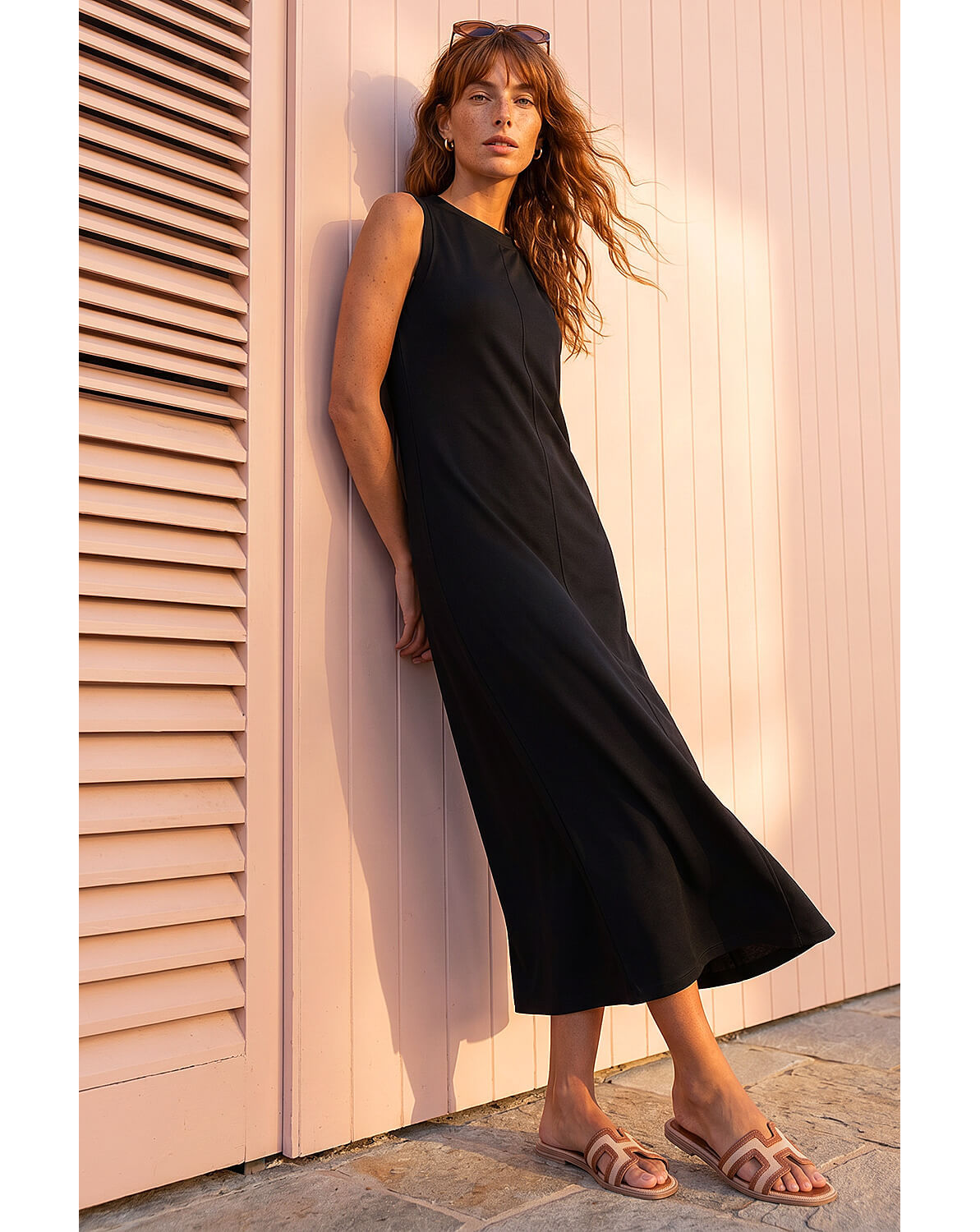 New In - Roman Sandwash Stretch Midi Dress