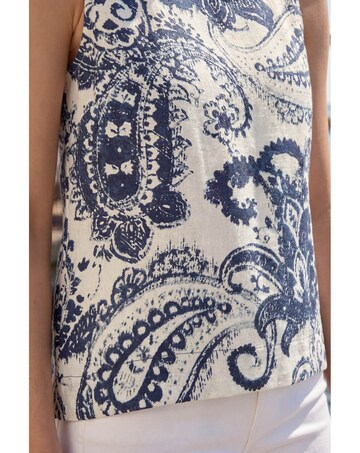 Roman Paisley Print Shell Top