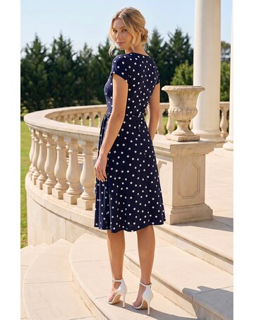 Roman Spot Print Jersey Stretch Dress