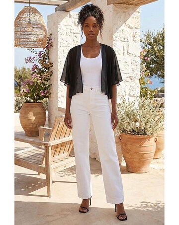 Roman Chiffon Cape Cropped Bolero
