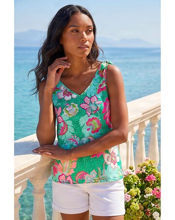 Roman Floral Spot Printed Vest Top