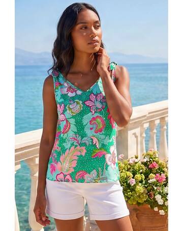 Roman Floral Spot Printed Vest Top