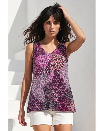 Roman Abstract Print Bar Back Vest