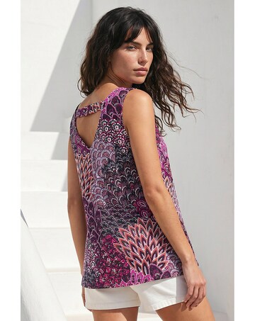 Roman Abstract Print Bar Back Vest