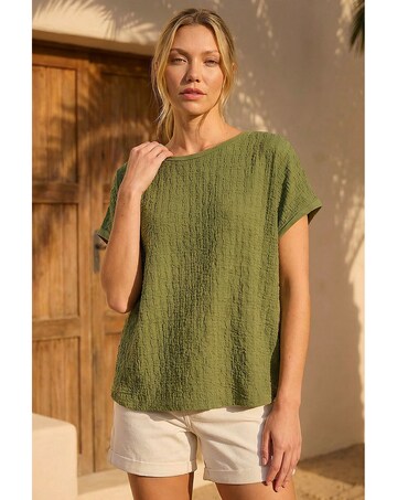 Roman Textured Stretch Tunic Top