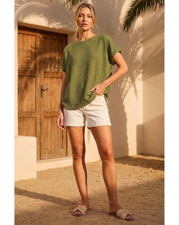 Roman Textured Stretch Tunic Top