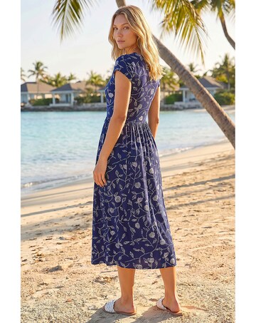 Roman Floral Print Midi Stretch Dress