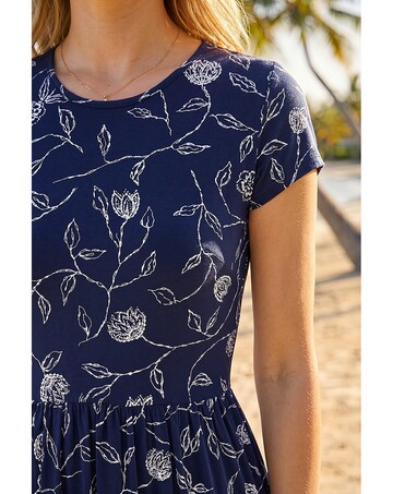 Roman Floral Print Midi Stretch Dress