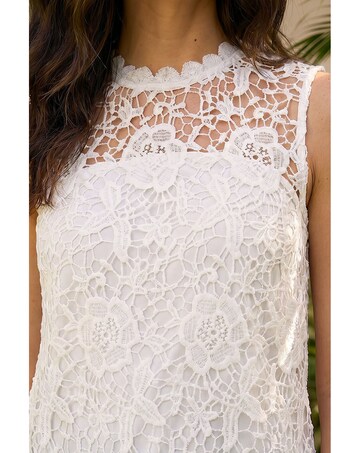 Roman High Neck Stretch Lace Top