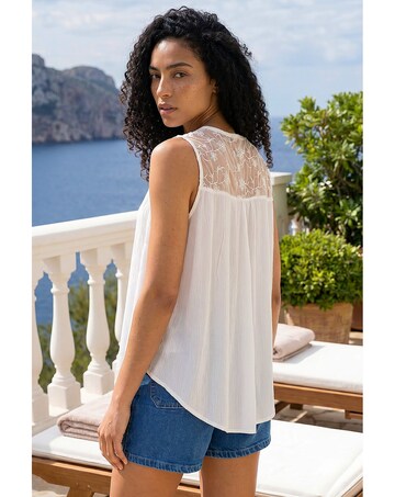 Roman Cotton Lace Yoke Vest